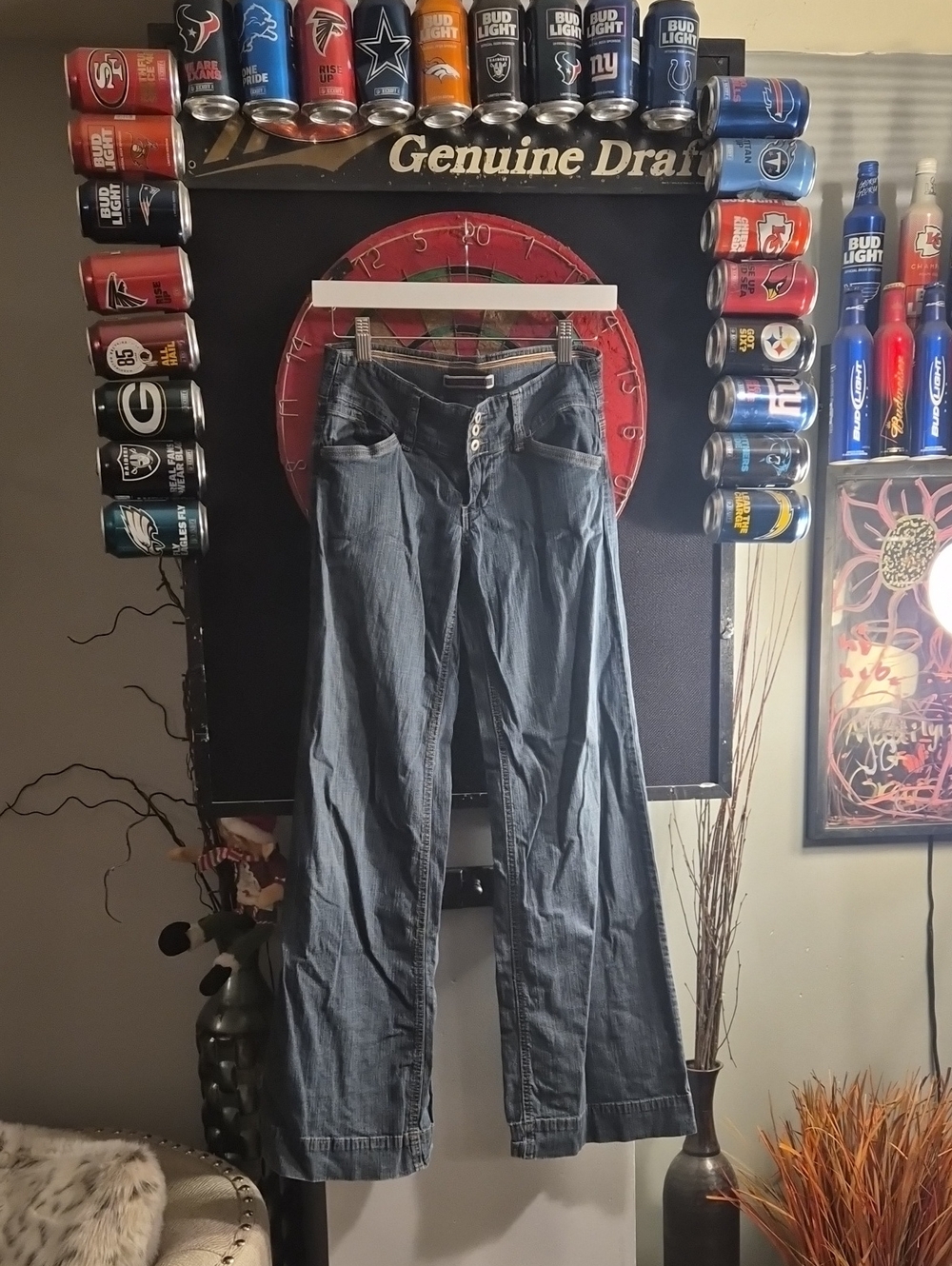 Younique Women's Wide-Leg Button-Front Jeans - Blue Denim